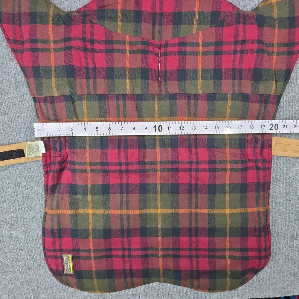 L.L.Bean Reversible Field Dog Coat Jacket XL Plaid Tan Cotton Warm‎ Outdoor